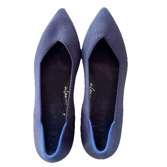Rothy’s The Point Women US 5 Maritime Navy Blue Luxury Flats Shoes - Picture 1 of 9